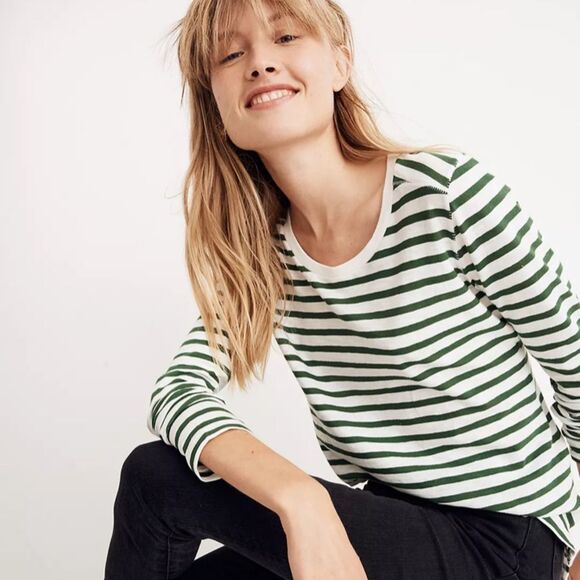 Madewell Tops - Madewell - Long-Sleeve Crew Lomita Stripe 100% Cotton sz Small